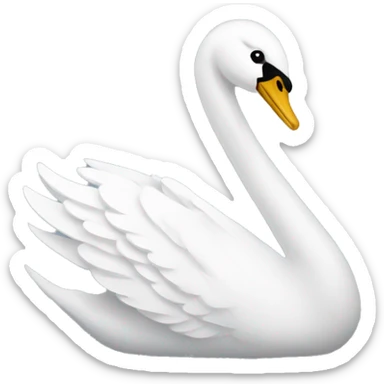 Swan emoji with facing the right side sticker