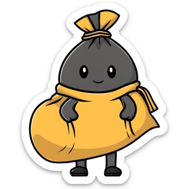 character with a sack over its head sticker