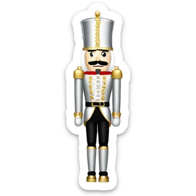 silver and gold nutcracker sticker