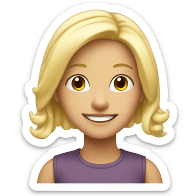 smiling blonde girl indoors sticker