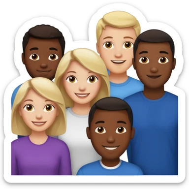 One white woman and six black men sticker