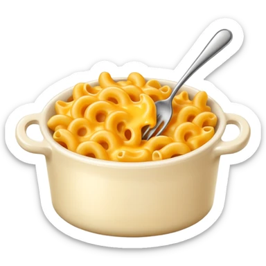 macaroni and cheese with cheesy pull sticker