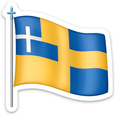 Swedish flag mixed with danish sticker