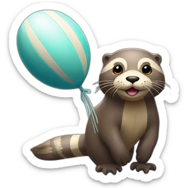 Loutre avec ballon de rugby sticker