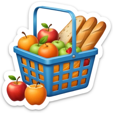 METAL SHOPPING BASKET WITH GROCCERIES IN IT sticker