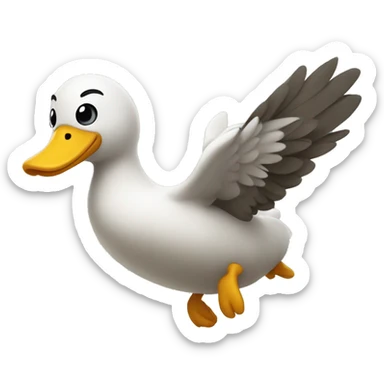 Pato volando en la playa  sticker