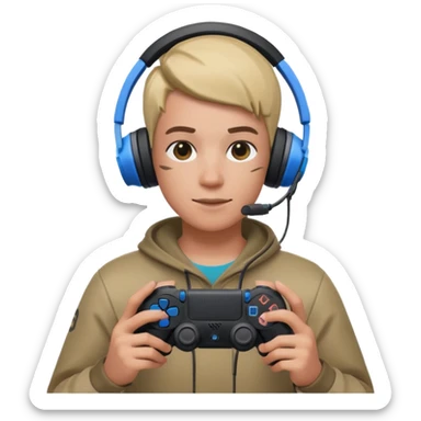 Avec PlayStation er casque Sony jouant á Fortnite sticker