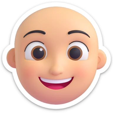 smiling face with one eyebrow raised, expressive sticker