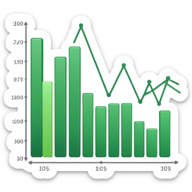 graph with line going up and being green sticker