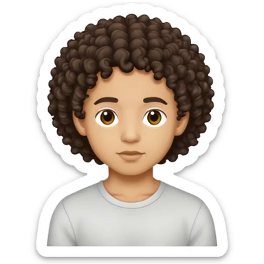 boy with medium curly hair 3c lightskin sticker