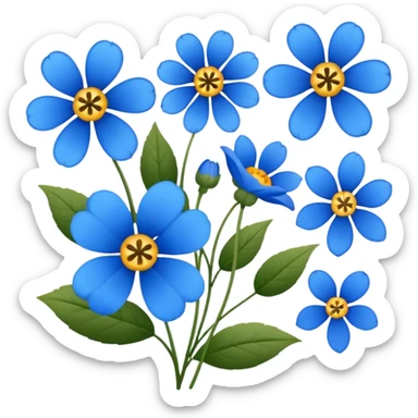 different blue flowers sticker