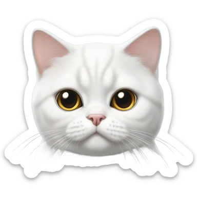 White British shorthair cat sticker