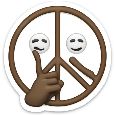 Smily face with peace hand signal sticker