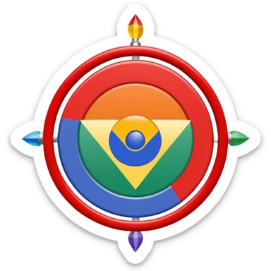 Drapeau avec deux parties coupés à l'horizontale partie du bas verte et celle du haut bleu, une roue des 16 chakra rouge est en plein centre c'est le drapeau de roms sticker