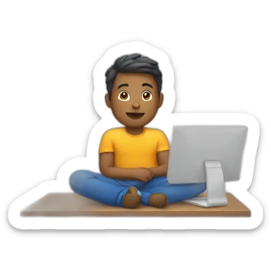 Sitting in front of a pc sticker