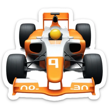 Orange formula 1 car sticker