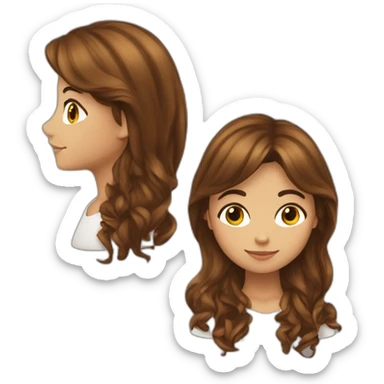 Une fille métisse avec les cheuveux brun long sticker