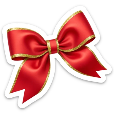 Red christmas bow with gold moving sticker