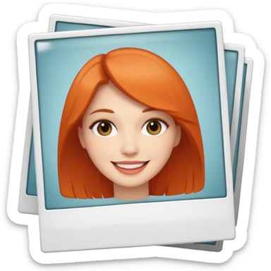 Few White Polaroid frame with female face sticker