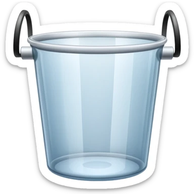 a transparent glass bucket sticker