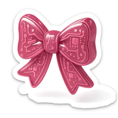 pink gothic bow gothic style glossy circuit style sticker