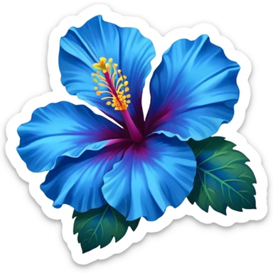 Blue hibiscus sticker