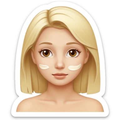 spa girl blonde hair cream on face sticker