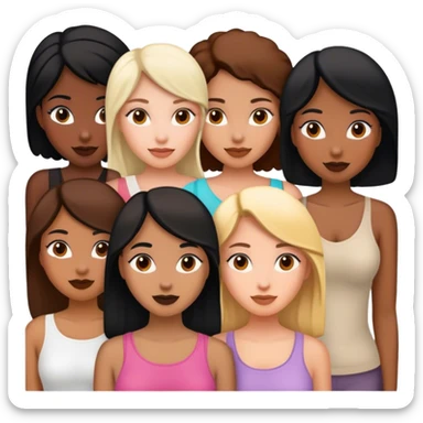  female friends, two are Latin one is black and one is white  sticker