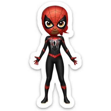 Spider man black suit girl Asia white sticker