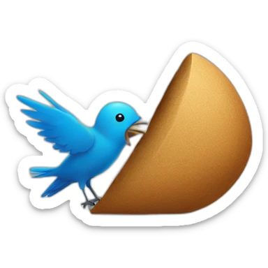 Twitter bird crushed under a giant letter 𝕏 sticker