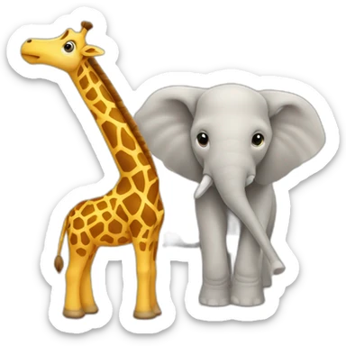 Girafe sur éléphant sticker