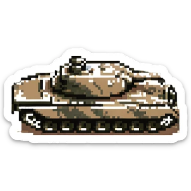 military tank in desert camouflage sticker