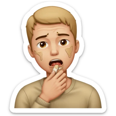 A man chocking himself sticker