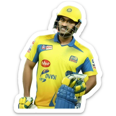 Ms dhoni in csk jersey  sticker