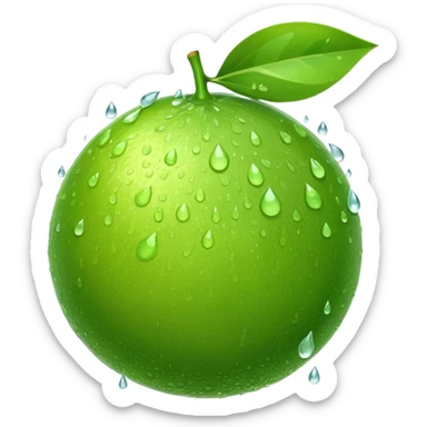 Lime with drops of water sticker