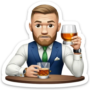 Conor mcreggor in the mma octagon with whiskey sticker
