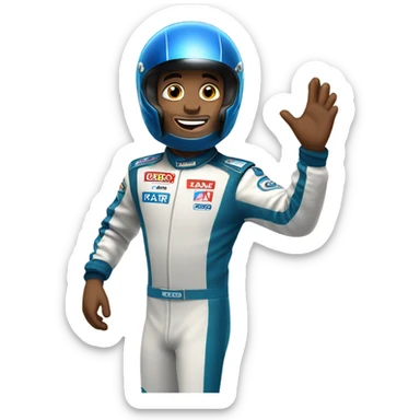 Excited race car driver sticker