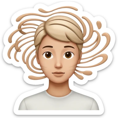 A person with lines above there head spinning sticker