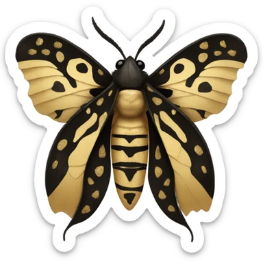 Gold and Black Death moth  sticker