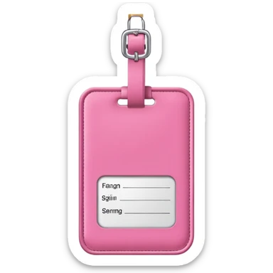 pink luggage tag sticker