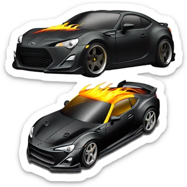 Batman’s car themed toy with body kit Scion FR-S with hot rod flames  sticker