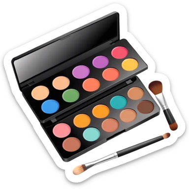makeup palette with a usage progress bar sticker