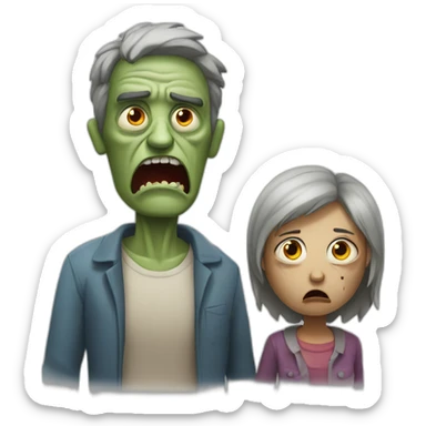 angry father and mother but they are zombies sticker