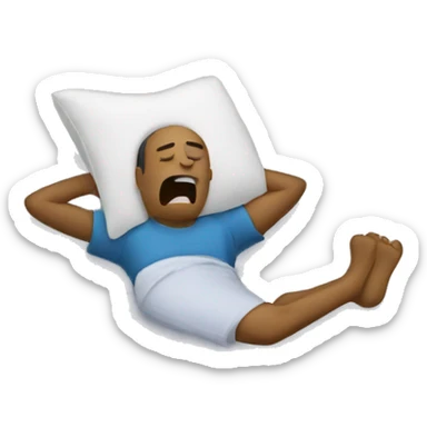 man snoring on bed with "Z" emoji sticker