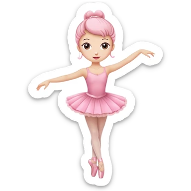 Cupcake ballerina with pink skirt and pink pointe shoes sticker