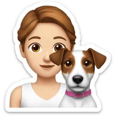 Jack russel with girl brown hair 30 years old sticker
