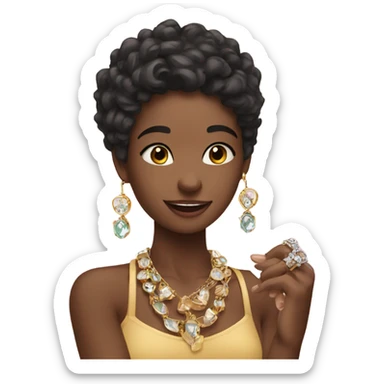 cute selfie with jewelry hug sticker