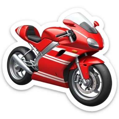 red motorbike with racing stripes sticker