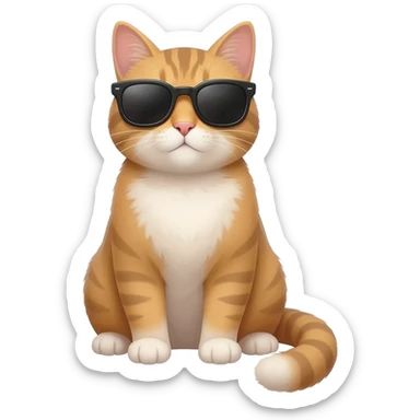 Cat wearing sunglasses sticker