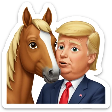 Donald trump kissing a horse named bubba sticker